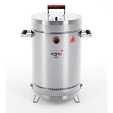 Barril Ahumador Basik Plateado 39x73.5cm Para 25 Libras con Termómetro y Control de Ventilación - BARRILES Y AHUMADORES | Bylmo