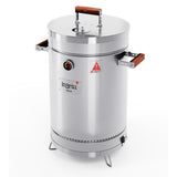 Barril Ahumador Basik Plateado 39x73.5cm Para 25 Libras con Termómetro y Control de Ventilación - BARRILES Y AHUMADORES | Bylmo