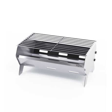 Asador Portátil Basik Plateado 30x26cm para Carbón - ASADORES | Bylmo