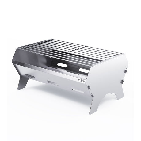 Asador Portátil Basik Plateado 30x26cm para Carbón - ASADORES | Bylmo