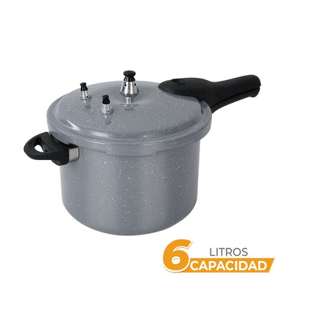 Olla a Presión Kalley Gris y Blanco 40x23cm de 6 Litros - OLLAS Y SARTENES | Bylmo