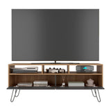 Rack de TV Monaco Fresno y Onix 137x55.8cm para TV Hasta 60" Pulgadas con Dos Compartimientos y con Patas - MUEBLES DE TV | Bylmo