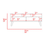 Rack de TV Monaco Fresno y Onix 137x55.8cm para TV Hasta 60" Pulgadas con Dos Compartimientos y con Patas - MUEBLES DE TV | Bylmo