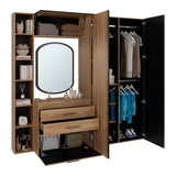 Closet Brunson Fresno y Wengue 207.4x200.2cm con Dos Cajones y Quince Compartimientos - CLOSETS | Bylmo