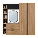 Closet Brunson Fresno y Wengue 207.4x200.2cm con Dos Cajones y Quince Compartimientos - CLOSETS | Bylmo