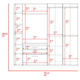 Closet Brunson Fresno y Wengue 207.4x200.2cm con Dos Cajones y Quince Compartimientos - CLOSETS | Bylmo