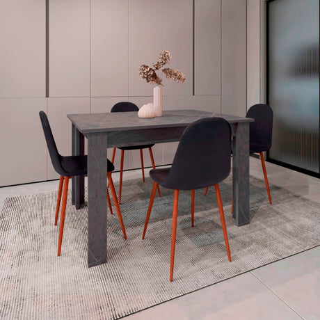 Mesa de Comedor Portofino Onix 120x75.6cm Cuadrado de Cuatro Puestos sin Sillas - COMEDORES | Bylmo