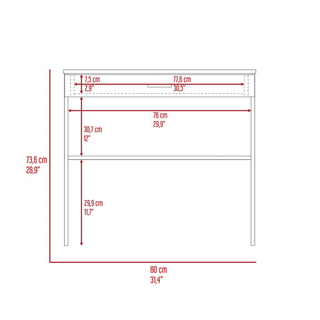 Escritorio Fresno y Wengue 80x73.6cm con Un Cajón - ESCRITORIOS | Bylmo