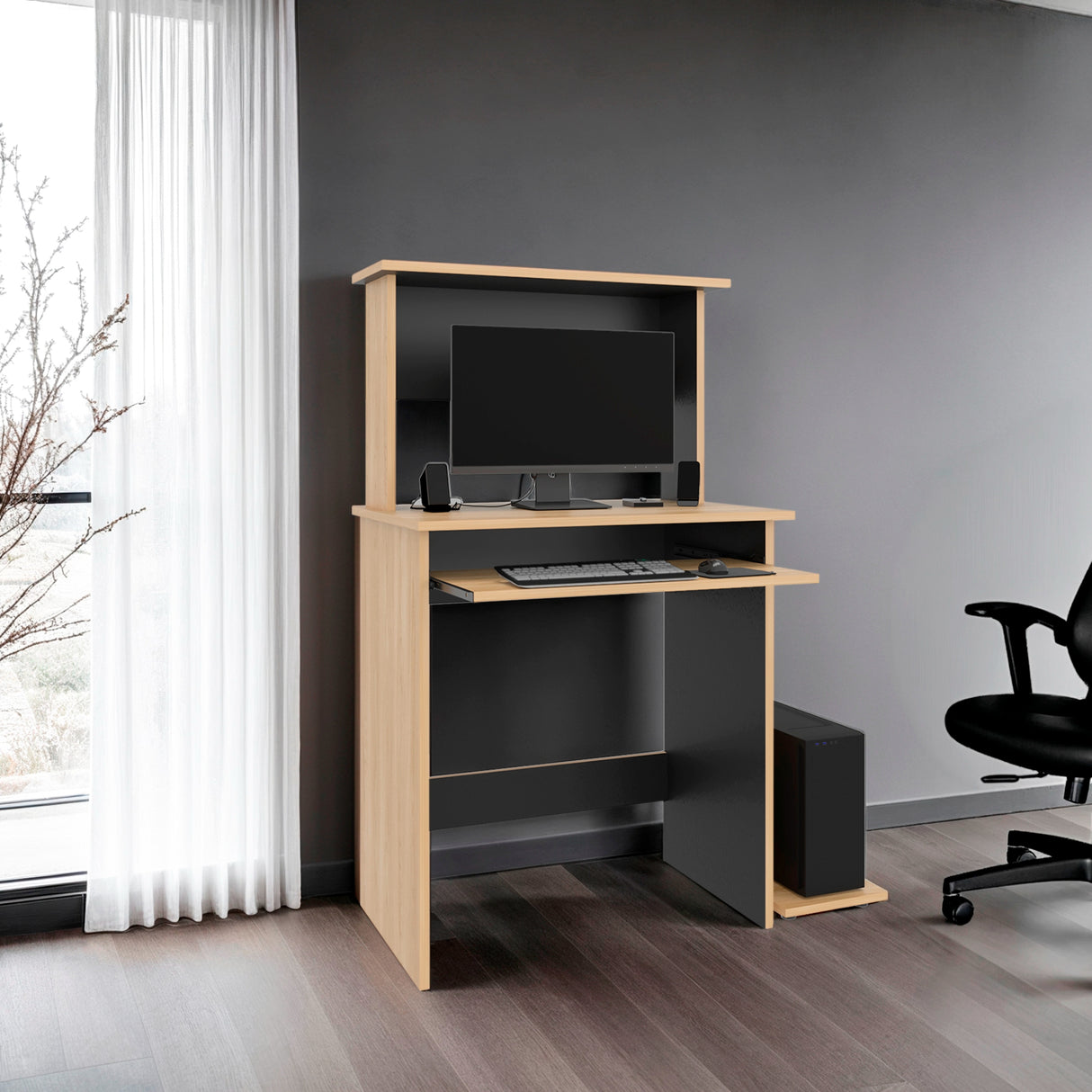 Centro de Computo Fresno y Wengue 69.1x119cm sin Cajones - ESCRITORIOS | Bylmo