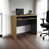 Escritorio Stella Fresno y Wengue 89.2x77cm sin Cajones - ESCRITORIOS | Bylmo