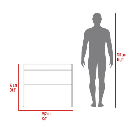Escritorio Stella Fresno y Wengue 89.2x77cm sin Cajones - ESCRITORIOS | Bylmo
