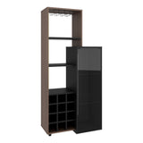 Bar Ozzy Wengue y Capri 80.9x175cm con Siete Compartimientos con Doce Portacopas y con Ocho Portabotellas - BARES | Bylmo