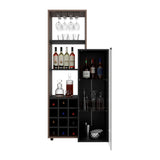 Bar Ozzy Wengue y Capri 80.9x175cm con Siete Compartimientos con Doce Portacopas y con Ocho Portabotellas - BARES | Bylmo