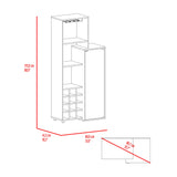 Bar Ozzy Wengue y Capri 80.9x175cm con Siete Compartimientos con Doce Portacopas y con Ocho Portabotellas - BARES | Bylmo