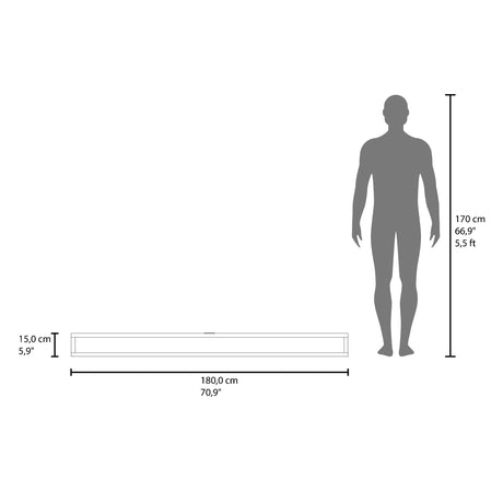 Rack de TV Luft Wengue 180x15cm Flotante para TV Hasta 75" Pulgadas con Un Compartimiento - MUEBLES DE TV | Bylmo