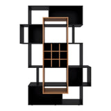 Biblioteca Asimétrica Simba Wengue Fresno 128x180.1cm con Quince Compartimientos y con Veintitrés Entrepaños - BIBLIOTECAS Y ESTANTERIAS | Bylmo