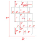 Biblioteca Asimétrica Simba Wengue Fresno 128x180.1cm con Quince Compartimientos y con Veintitrés Entrepaños - BIBLIOTECAS Y ESTANTERIAS | Bylmo