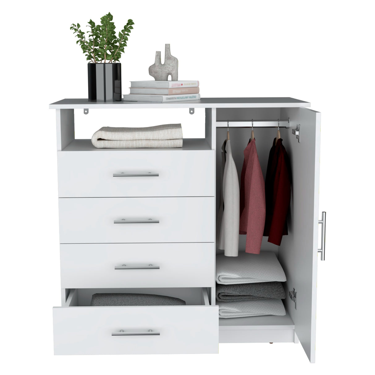 Cómoda Peru Blanco 91x88.6cm con Cuatro Cajones - CAJONERAS Y COMODAS | Bylmo