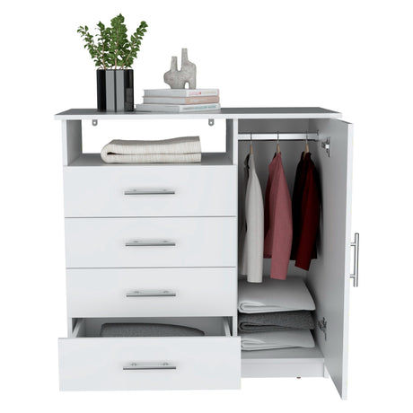 Cómoda Peru Blanco 91x88.6cm con Cuatro Cajones - CAJONERAS Y COMODAS | Bylmo