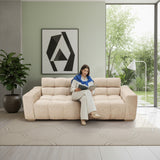 Sofá Cama Miami Beige 228x78cm de Tres Puestos Reclinable y con Apoya Brazos - SOFAS Y POLTRONAS | Bylmo