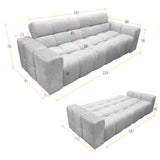 Sofá Cama Miami Beige 228x78cm de Tres Puestos Reclinable y con Apoya Brazos - SOFAS Y POLTRONAS | Bylmo