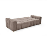 Sofá Cama Miami Taupe 228x78cm de Tres Puestos Reclinable y con Apoya Brazos - SOFAS Y POLTRONAS | Bylmo