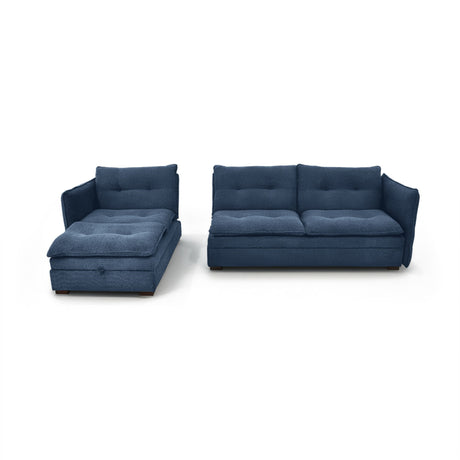 Sofá en L Napoles Indigo 166x80cm de Tres Puestos Reclinable con Almacenamiento Lado Derecho y con Apoya Brazos - SOFAS Y POLTRONAS | Bylmo