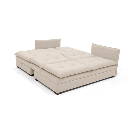 Sofá en L Napoles Trigo 166x80cm de Tres Puestos Reclinable con Almacenamiento Lado Derecho y con Apoya Brazos - SOFAS Y POLTRONAS | Bylmo