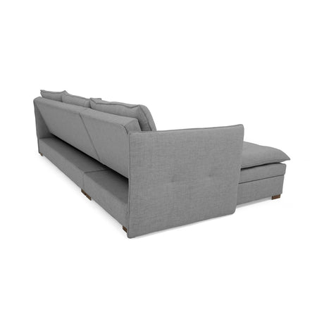 Sofá en L Napoles Gris 166x80cm de Tres Puestos Reclinable con Almacenamiento Lado Derecho y con Apoya Brazos - SOFAS Y POLTRONAS | Bylmo