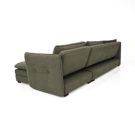 Sofá en L Napoles Verde 166x80cm de Tres Puestos Reclinable con Almacenamiento Lado Izquierdo y con Apoya Brazos - SOFAS Y POLTRONAS | Bylmo