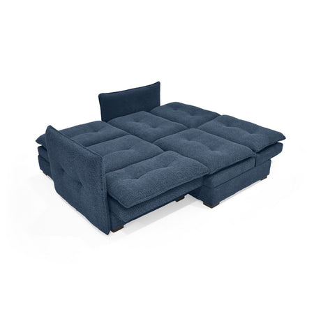 Sofá en L Napoles Indigo 166x80cm de Tres Puestos Reclinable con Almacenamiento Lado Izquierdo y con Apoya Brazos - SOFAS Y POLTRONAS | Bylmo