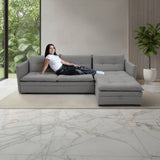 Sofá en L Napoles Gris 166x80cm de Tres Puestos Reclinable con Almacenamiento Lado Izquierdo y con Apoya Brazos - SOFAS Y POLTRONAS | Bylmo