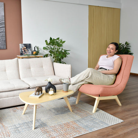 Poltrona Samoa Salmón 77x87cm de Un Puesto y sin Apoya Brazos - SOFAS Y POLTRONAS | Bylmo