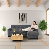 Sala Atlas Gris 120x92cm con Sofá Cama Reclinable con Apoya Brazos Almacenamiento Chaise Atlas y Mesa de Centro Veracruz - SOFAS Y POLTRONAS | Bylmo