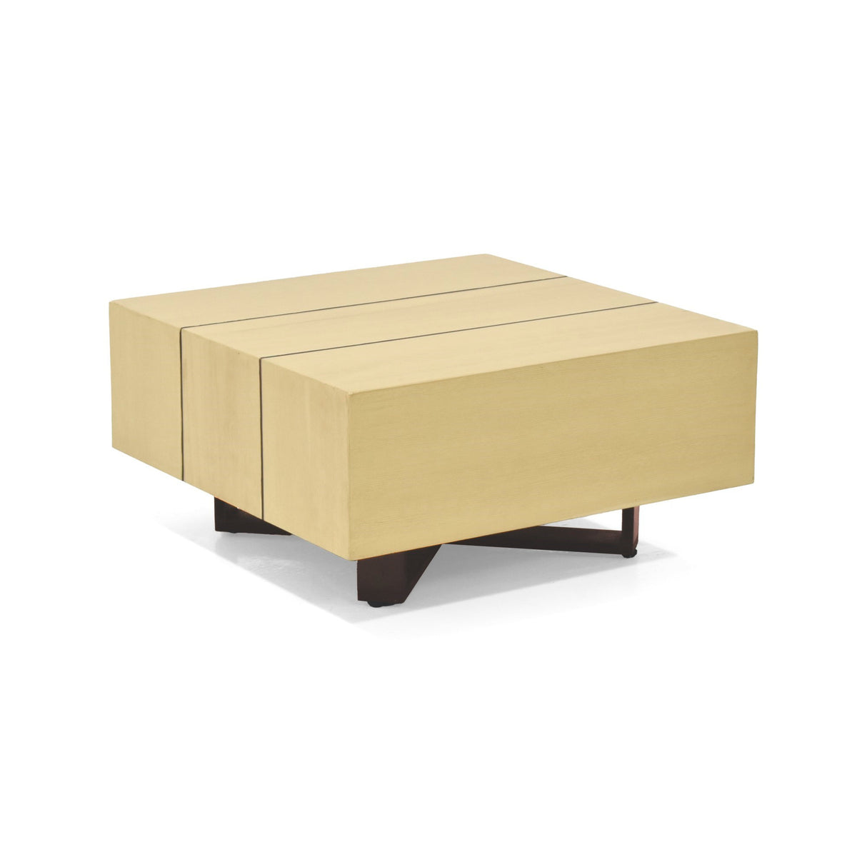 Sala con sofa Cama en L Atlas con Apoya Brazos Almacenamiento Gris con Mesa Veracruz Miel