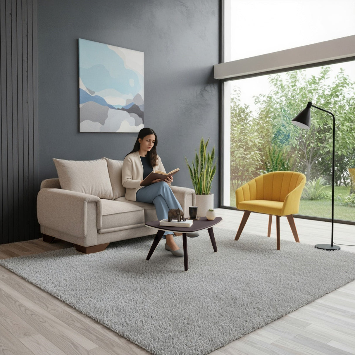 Mesa de Centro Drop Wengue 83x36cm Ovalado con Patas - MESAS DE CENTRO | Bylmo