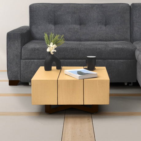 Mesa de Centro Veracruz Miel y Wengue 60x30cm Cuadrado con Patas - MESAS DE CENTRO | Bylmo