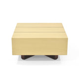 Mesa de Centro Veracruz Miel y Wengue 60x30cm Cuadrado con Patas - MESAS DE CENTRO | Bylmo