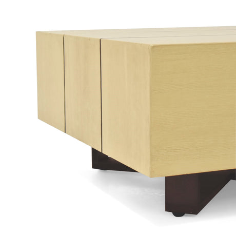 Mesa de Centro Veracruz Miel y Wengue 60x30cm Cuadrado con Patas - MESAS DE CENTRO | Bylmo