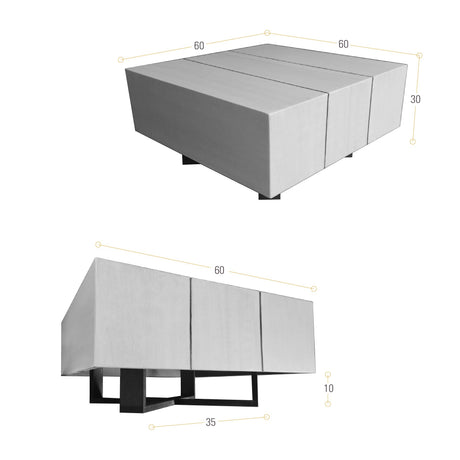 Mesa de Centro Veracruz Miel y Wengue 60x30cm Cuadrado con Patas - MESAS DE CENTRO | Bylmo