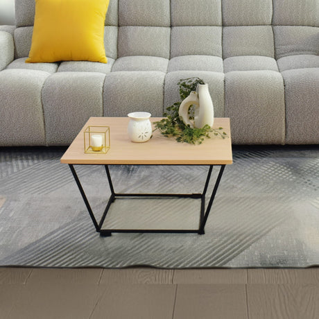 Mesa de Centro Leeds Oasis y Negro Metálico 60x35.5cm Cuadrado con Patas - MESAS DE CENTRO | Bylmo