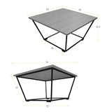 Mesa de Centro Leeds Oasis y Negro Metálico 60x35.5cm Cuadrado con Patas - MESAS DE CENTRO | Bylmo