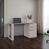 Escritorio Office 13 Gris Positano 142x75.7cm Con Dos Cajones - ESCRITORIOS | Bylmo