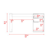 Escritorio Office 13 Gris Positano 142x75.7cm Con Dos Cajones - ESCRITORIOS | Bylmo