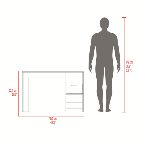 Escritorio Omma Gris Positano 110x73cm Con Un Cajón - ESCRITORIOS | Bylmo
