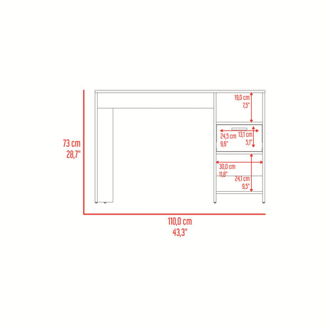 Escritorio Omma Gris Positano 110x73cm Con Un Cajón - ESCRITORIOS | Bylmo