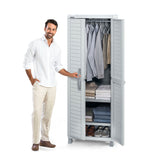 Armario para Ropa Rimax Barú Gris 65x189cm con Tres Compartimientos y con Dos Entrepaños - CLOSETS | Bylmo