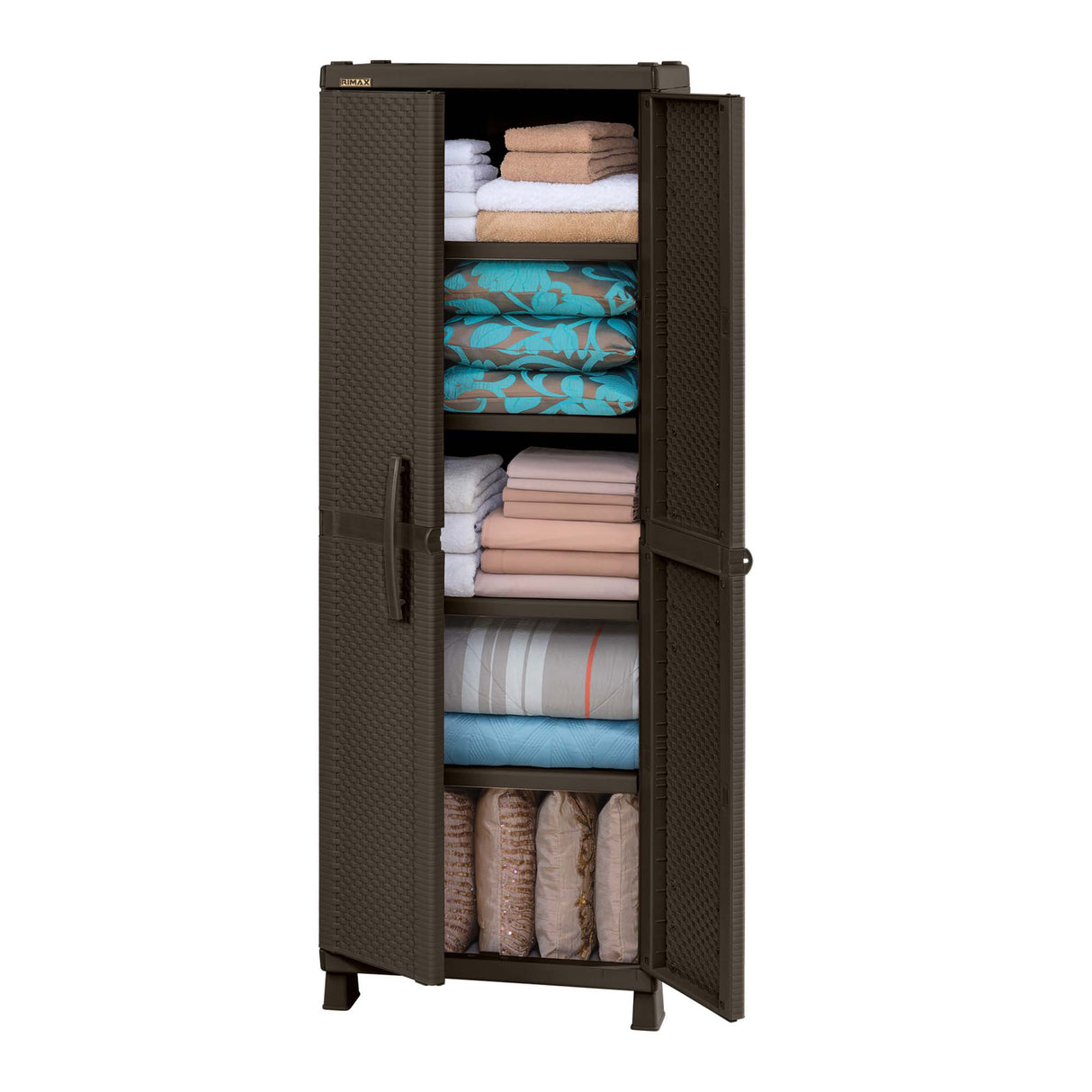 Armario para Ropa Rimax Rattan Wengue 65x189cm con Cinco Compartimientos y con Cuatro Entrepaños - CLOSETS | Bylmo