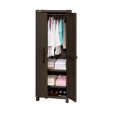 Armario para Ropa Rimax Rattan Wengue 65x189cm con Tres Compartimientos y con Dos Entrepaños - CLOSETS | Bylmo