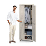 Armario para Ropa Rimax Barú Taupe 65x189cm con Tres Compartimientos y con Dos Entrepaños - CLOSETS | Bylmo